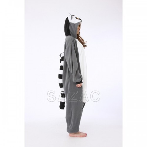 Costume Carnevale Kigurumi pigiama Lemur Onesie per adulto