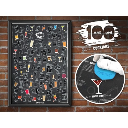 Poster 101 Cocktail da grattare