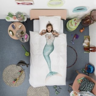 Copripiumino sirena SNURK 140 x 220 con copricuscino