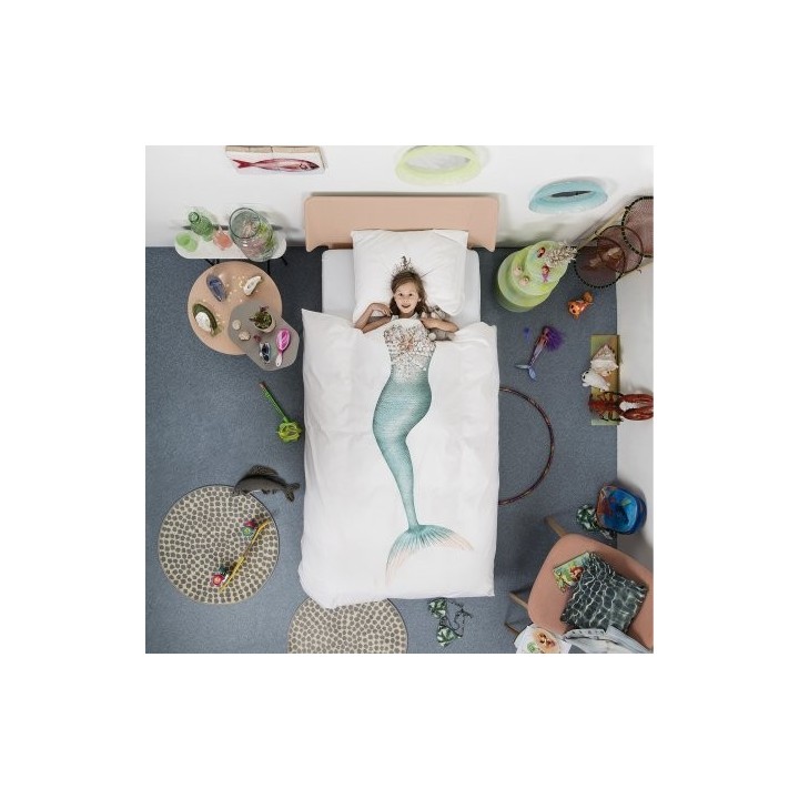 Copripiumino sirena SNURK 140 x 220 con copricuscino
