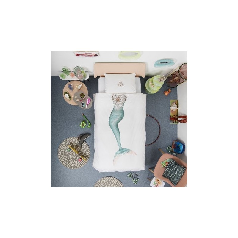 Copripiumino sirena SNURK 140 x 220 con copricuscino
