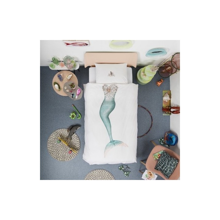 Copripiumino sirena SNURK 140 x 220 con copricuscino