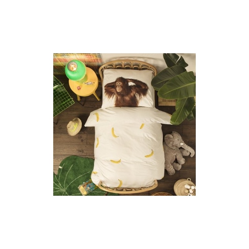 copripiumino orango SNURK 140 x 220 con copricuscino