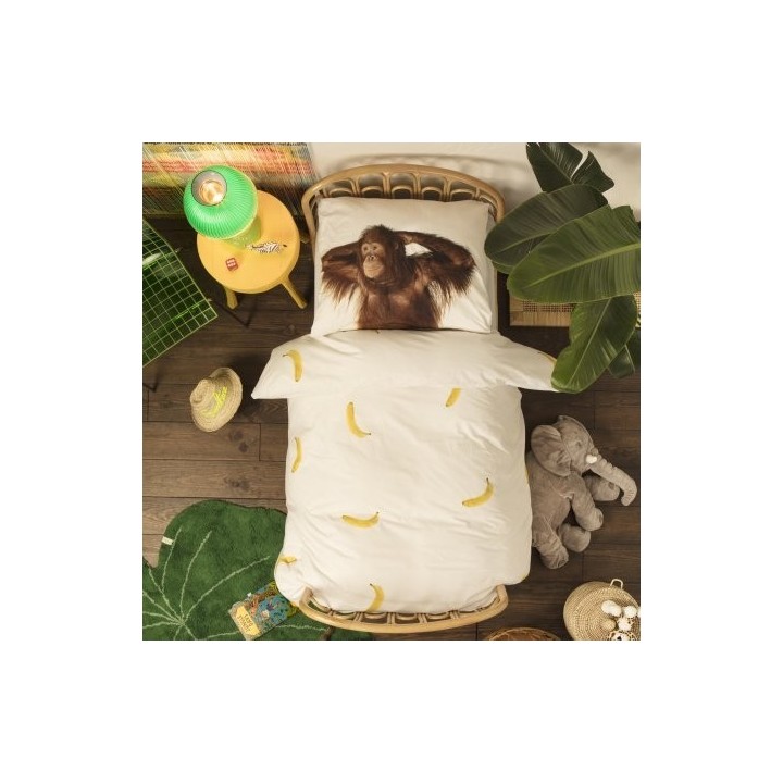 copripiumino orango SNURK 140 x 220 con copricuscino