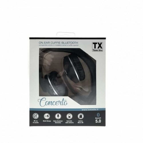 Cuffie Bluetooth 5.0 Concerto TX-172 Batteria Ricaricabile