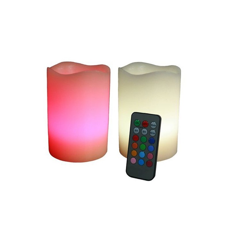Kit 2 Candele Luminose a Led cambia colore con telecomando
