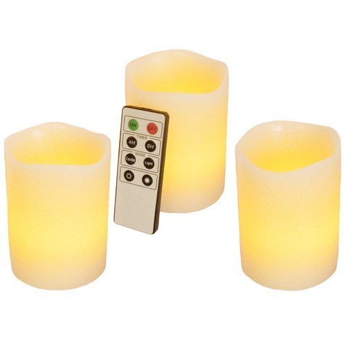 Kit 3 candele in CERA a LED gusto Vaniglia