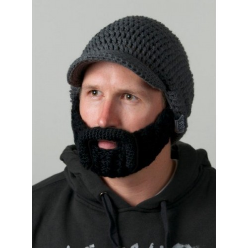 Beardo Barba Nera con Baffi Modellabili Cappello Grigio