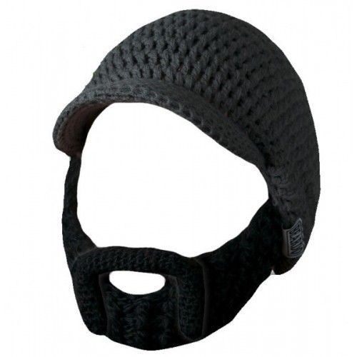 Beardo Barba Nera con Baffi Modellabili Cappello Grigio