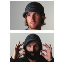 Beardo Barba Nera con Baffi Modellabili Cappello Grigio