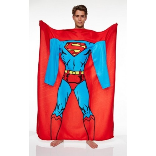 Coperta con le maniche Superman in pile