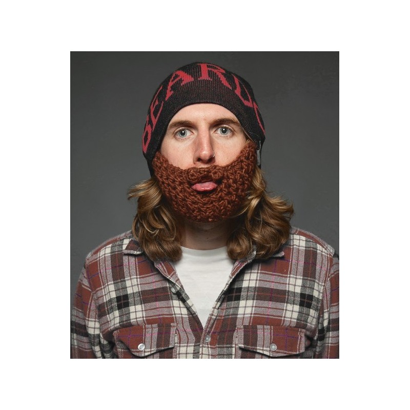 Beardo Barba Cappello nero, barba marrone e scritta in rosso