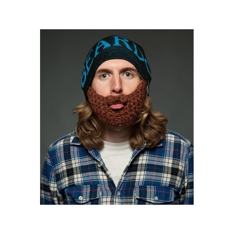 Beardo Barba Cappello nero, barba marrone e scritta in blu