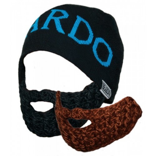 Beardo Barba Cappello nero, barba marrone e scritta in blu