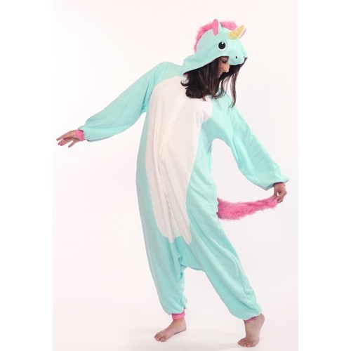 Pigiama intero giapponese Kigurumi Unicorno Azzurro