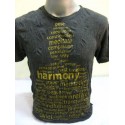 T-shirt Sure Design Harmony Cotone Oro su Nero