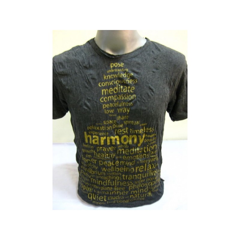 T-shirt Sure Design Harmony Cotone Oro su Nero
