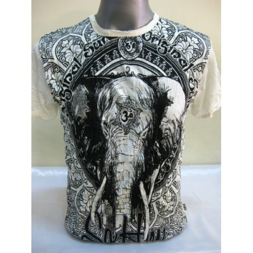 T-shirt Sure Design Elefante Ohm Cotone nero su bianco