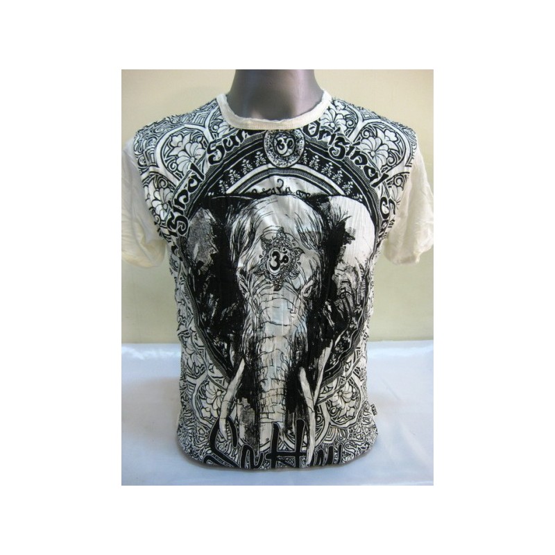 T-shirt Sure Design Elefante Ohm Cotone nero su bianco
