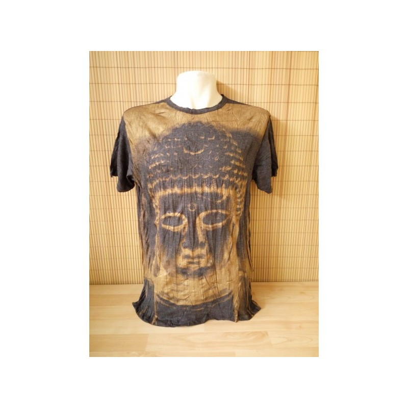 T-shirt Sure Design Buddha Cotone oro su nero