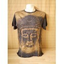 T-shirt Sure Design Buddha Cotone oro su nero