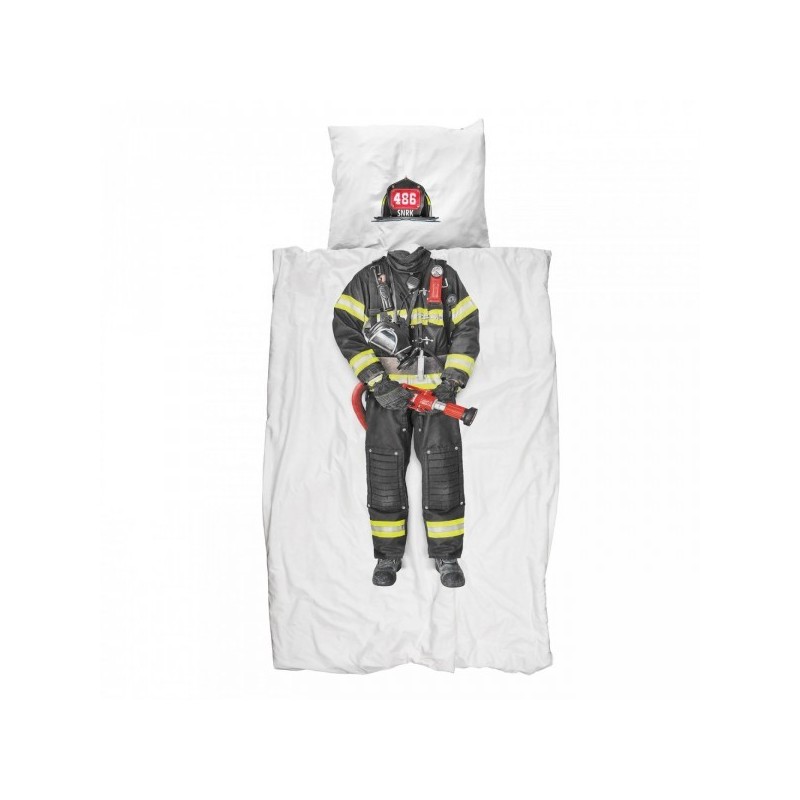 copripiumino pompiere SNURK 140 x 220 con copricuscino