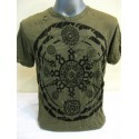 T-shirt Sure Design Chakra Ohm Mandala Cotone nero su verde