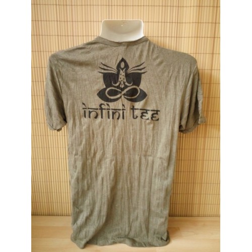 T-shirt Sure Design Sanskrit Buddha Cotone nero su verde