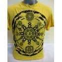T-shirt Sure Design Chakra Ohm Mandala Cotone nero su giallo